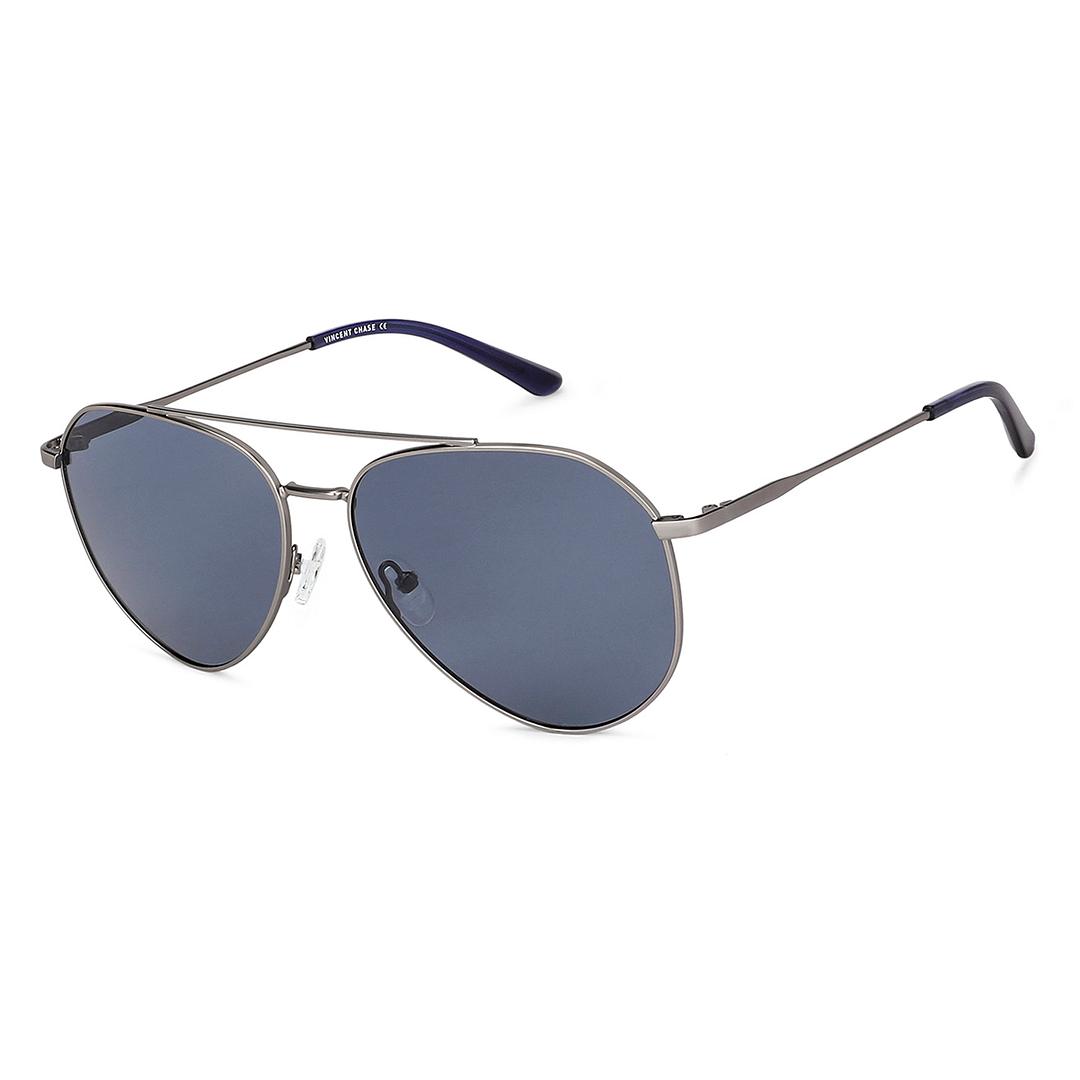 Vincent Chase Online Gunmetal Full Rim Aviator left side