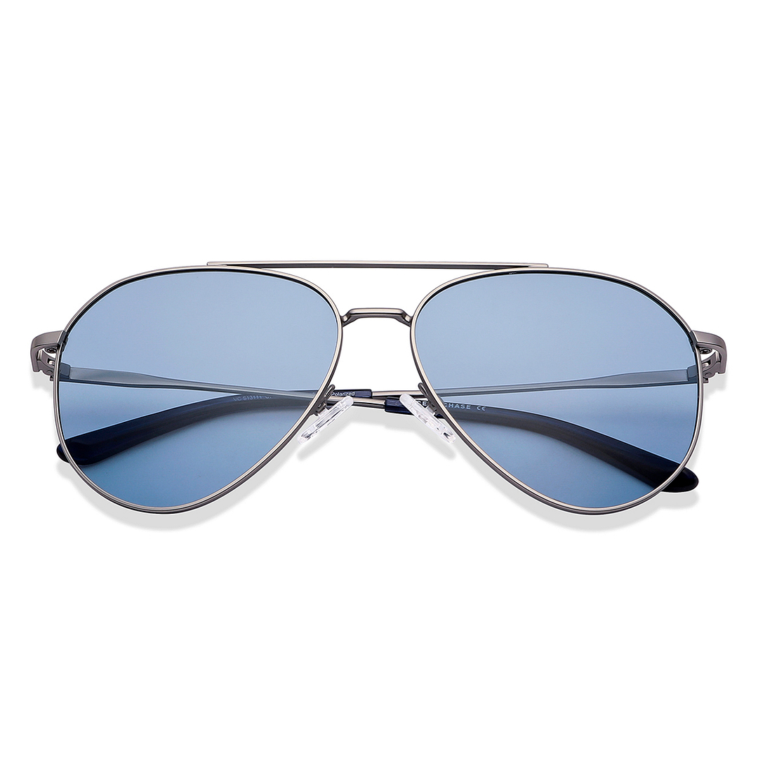 Vincent Chase Online Gunmetal Full Rim Aviator left side