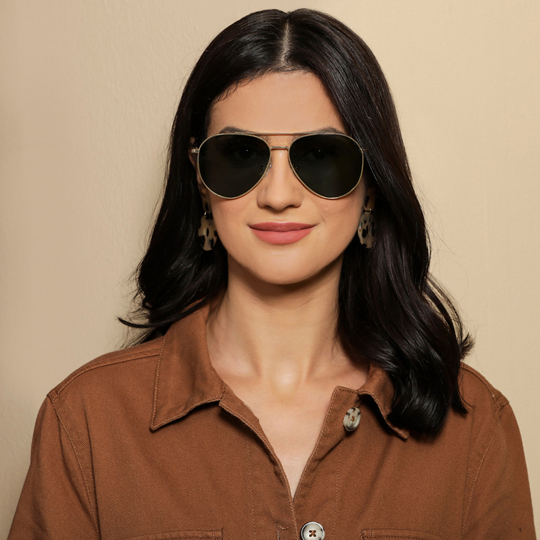 Vincent Chase Online Gold Full Rim Aviator left side