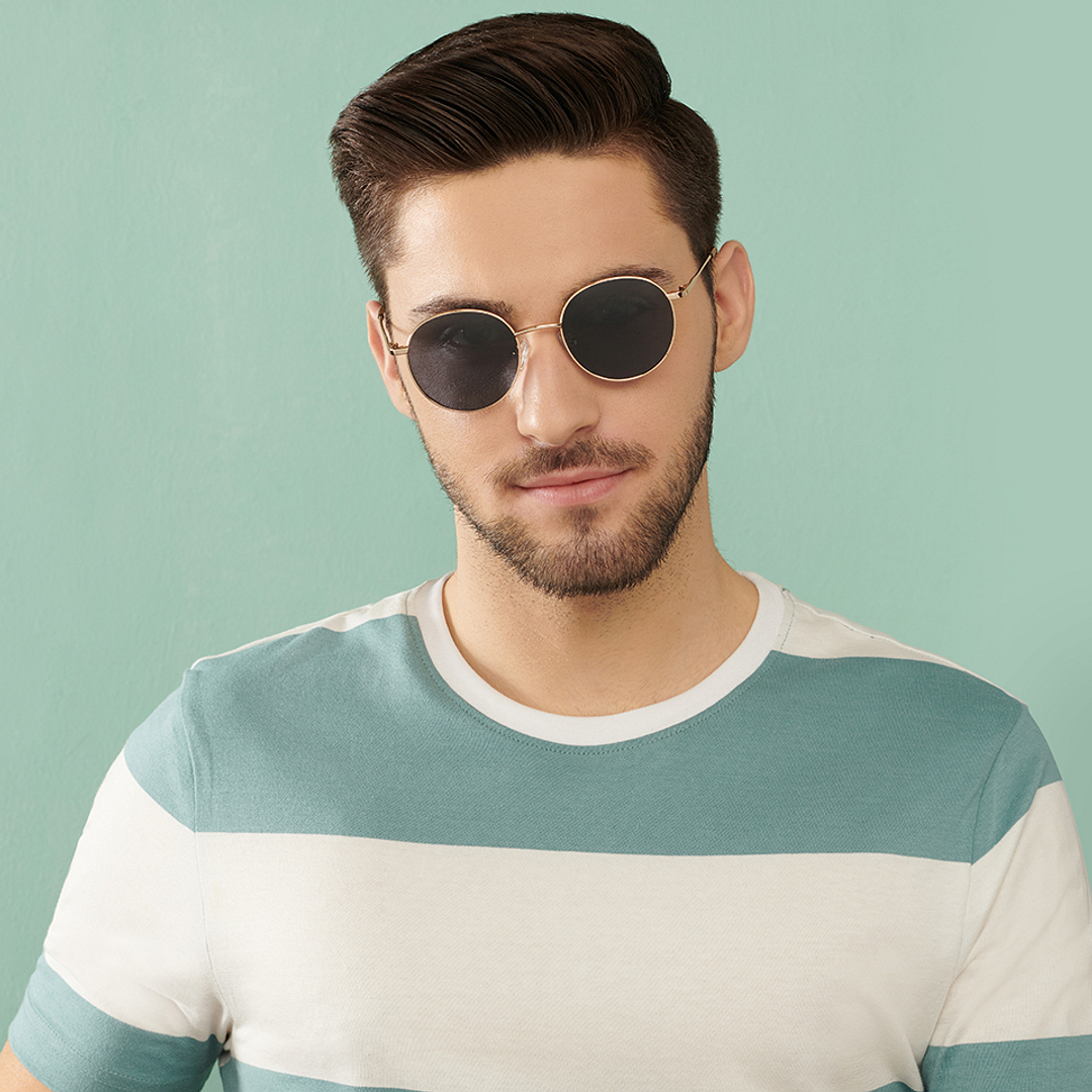 Vincent Chase Polarized Gold Full Rim Round left side