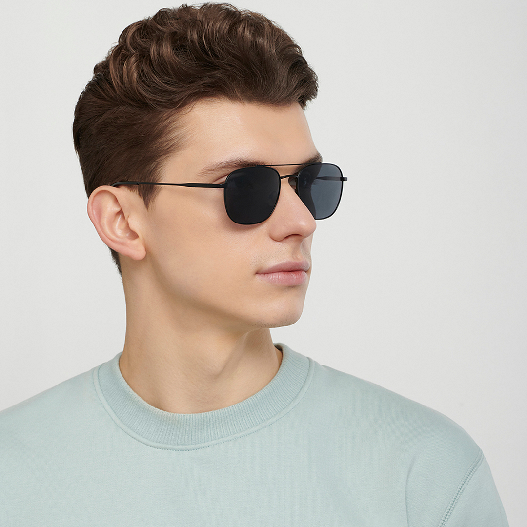 Vincent Chase Polarized Black Full Rim Rectangle left side