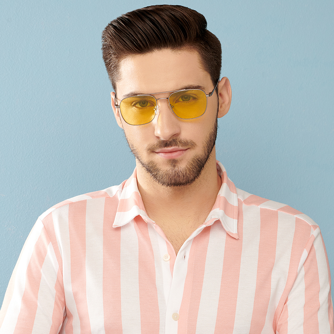 Vincent Chase Online Gunmetal Full Rim Rectangle left side