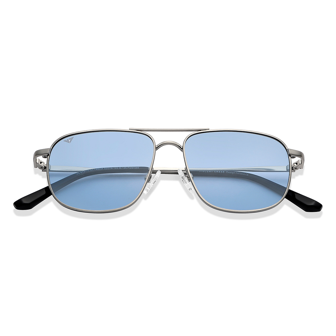 Vincent Chase Gunmetal Full Rim Rectangle left side