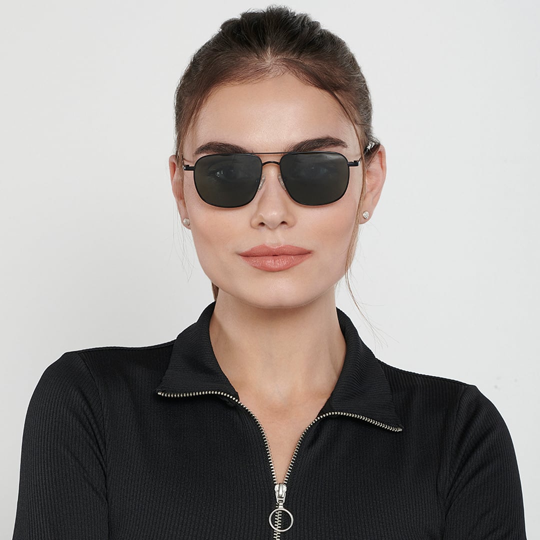 Vincent Chase Polarized Black Full Rim Rectangle left side