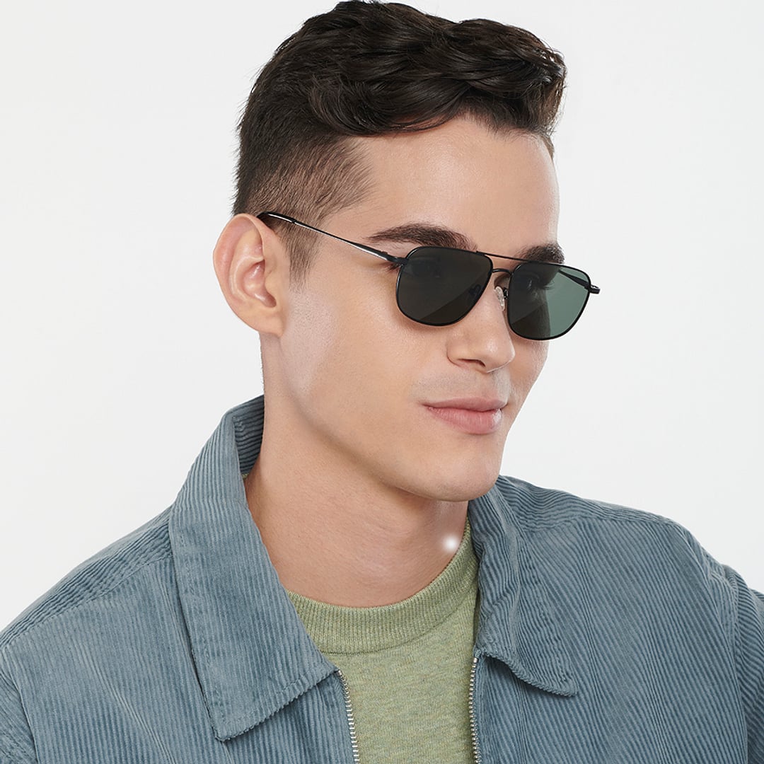 Vincent Chase Polarized Black Full Rim Rectangle left side