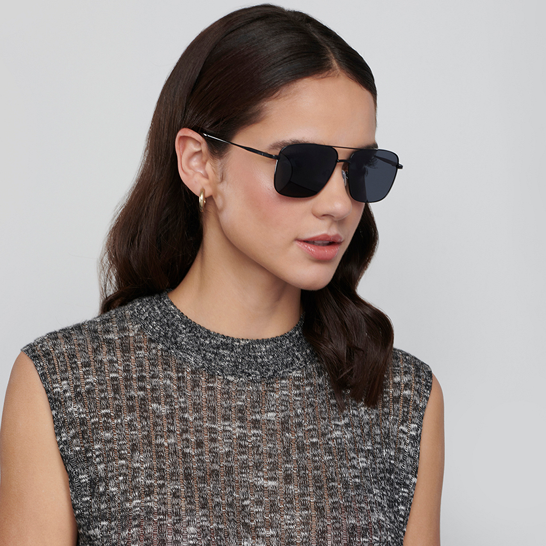 Vincent Chase Polarized Black Full Rim Square left side