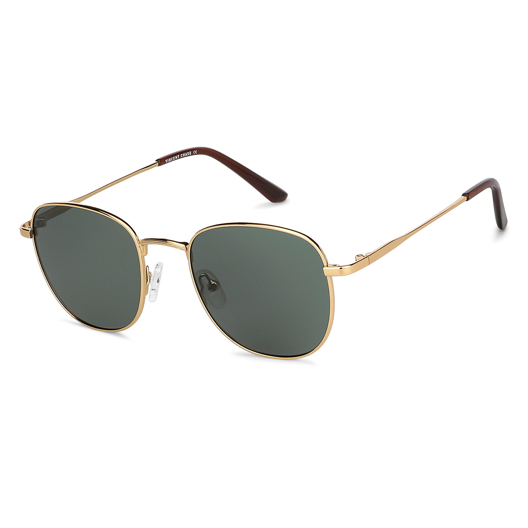 Vincent Chase Polarized Gold Full Rim Round left side