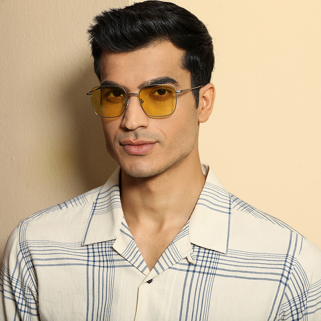 Vincent Chase Online Gunmetal Full Rim Rectangle left side