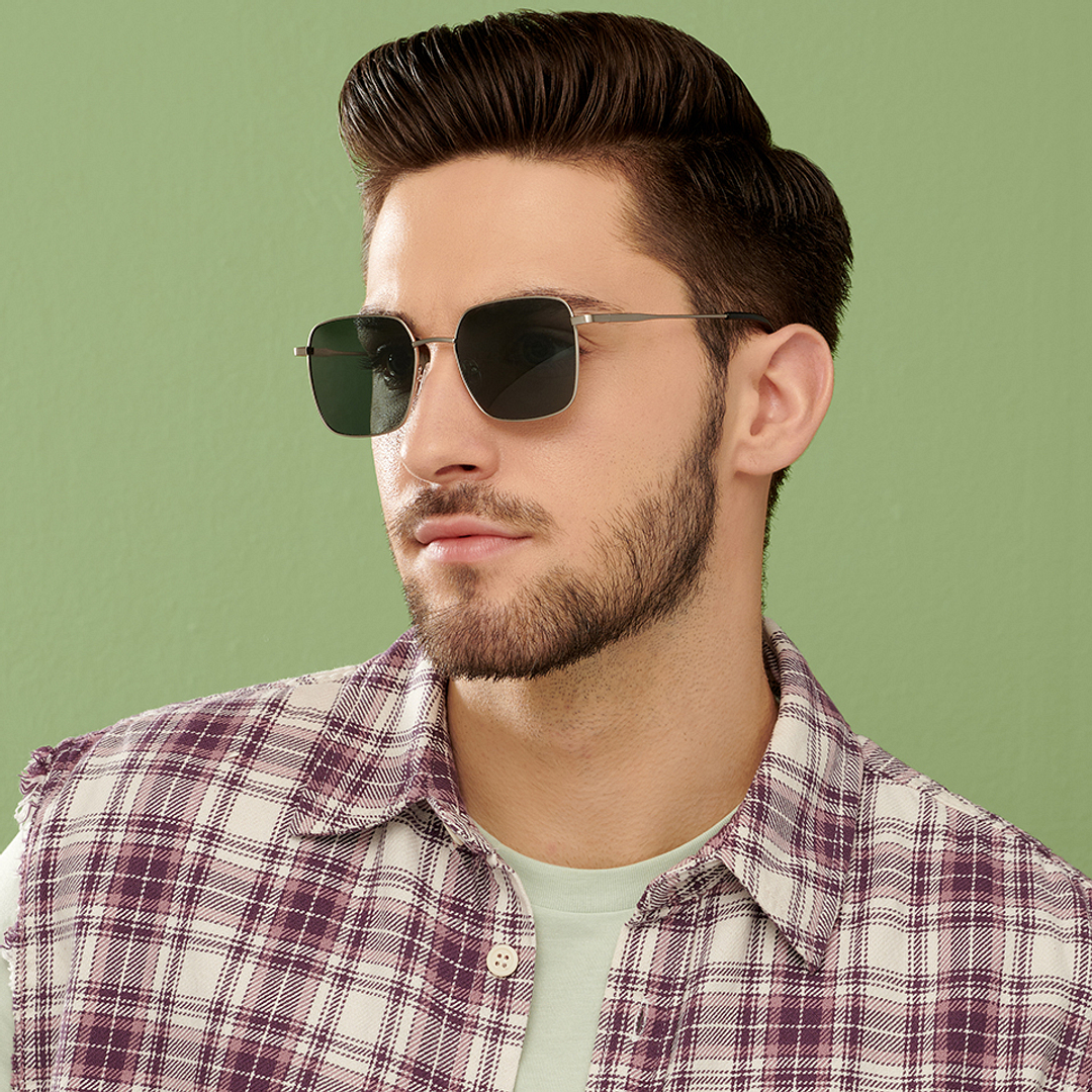 Vincent Chase Online Silver Full Rim Rectangle left side