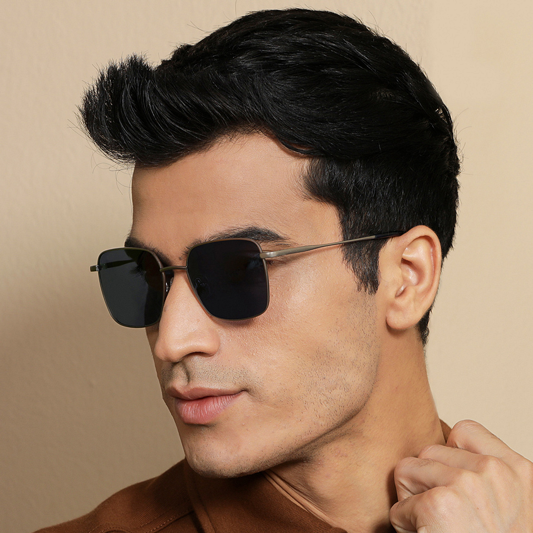 Vincent Chase Online Gunmetal Full Rim Rectangle left side