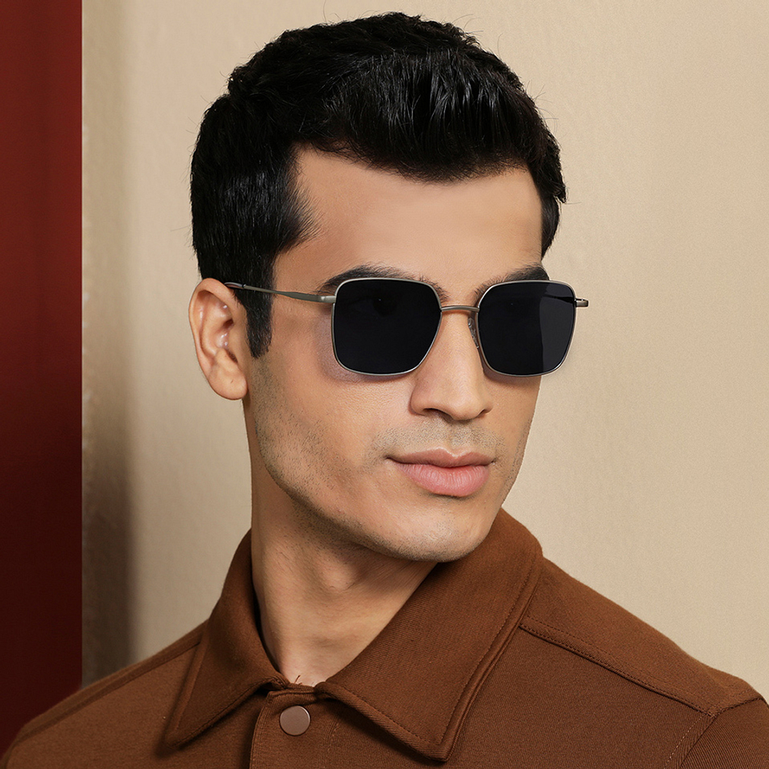 Vincent Chase Online Gunmetal Full Rim Rectangle left side