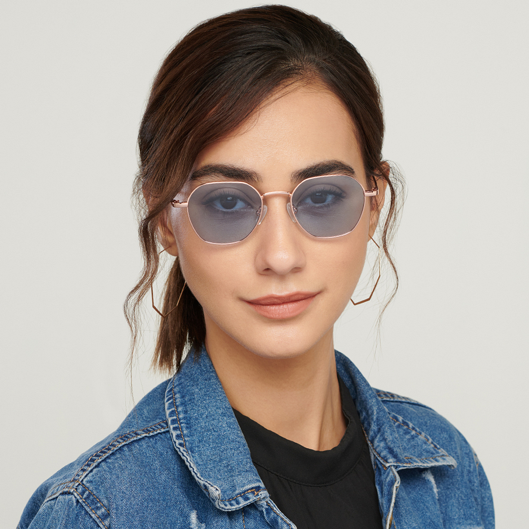 Vincent Chase Online Gold Full Rim Geometric left side