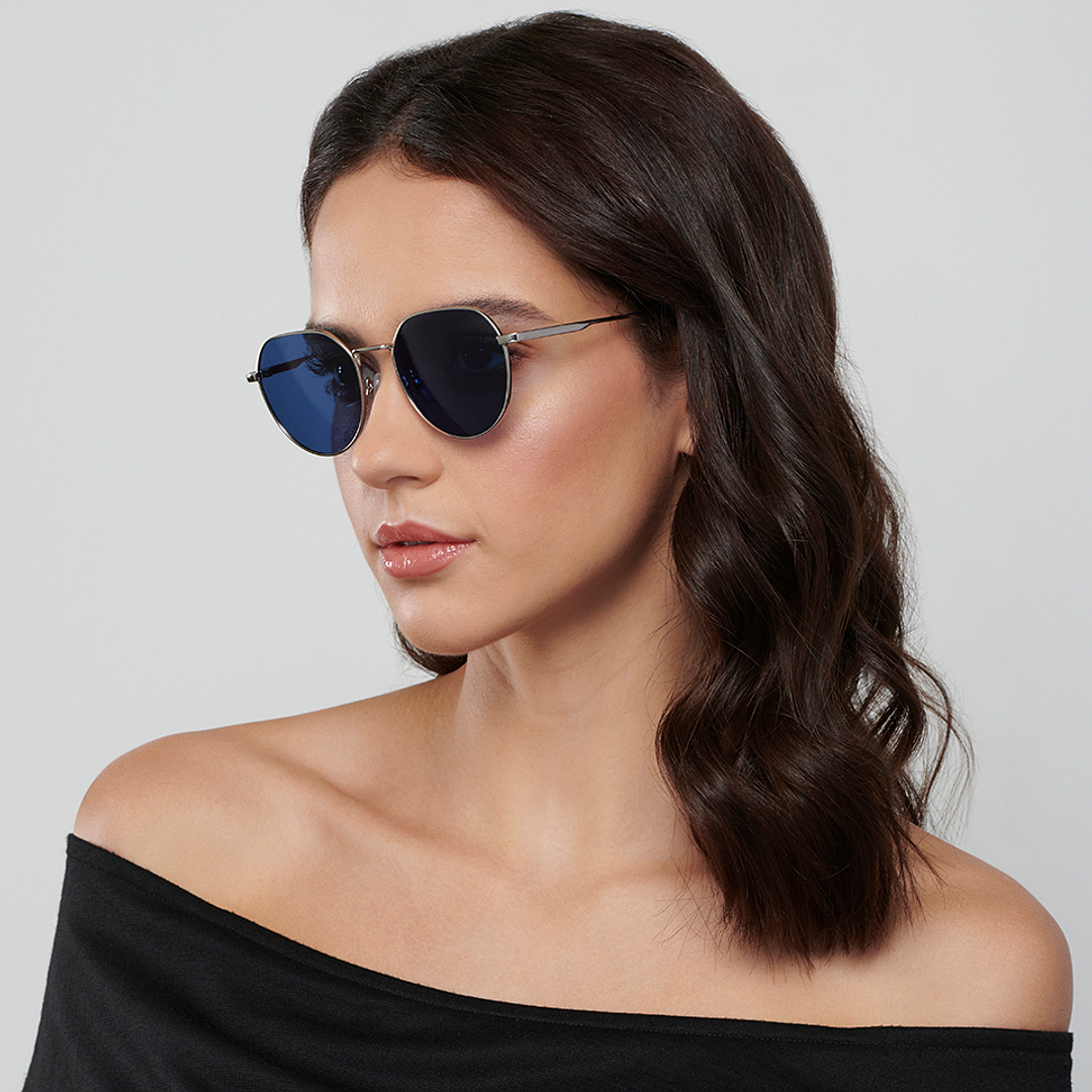 Vincent Chase Polarized Silver Full Rim Geometric left side