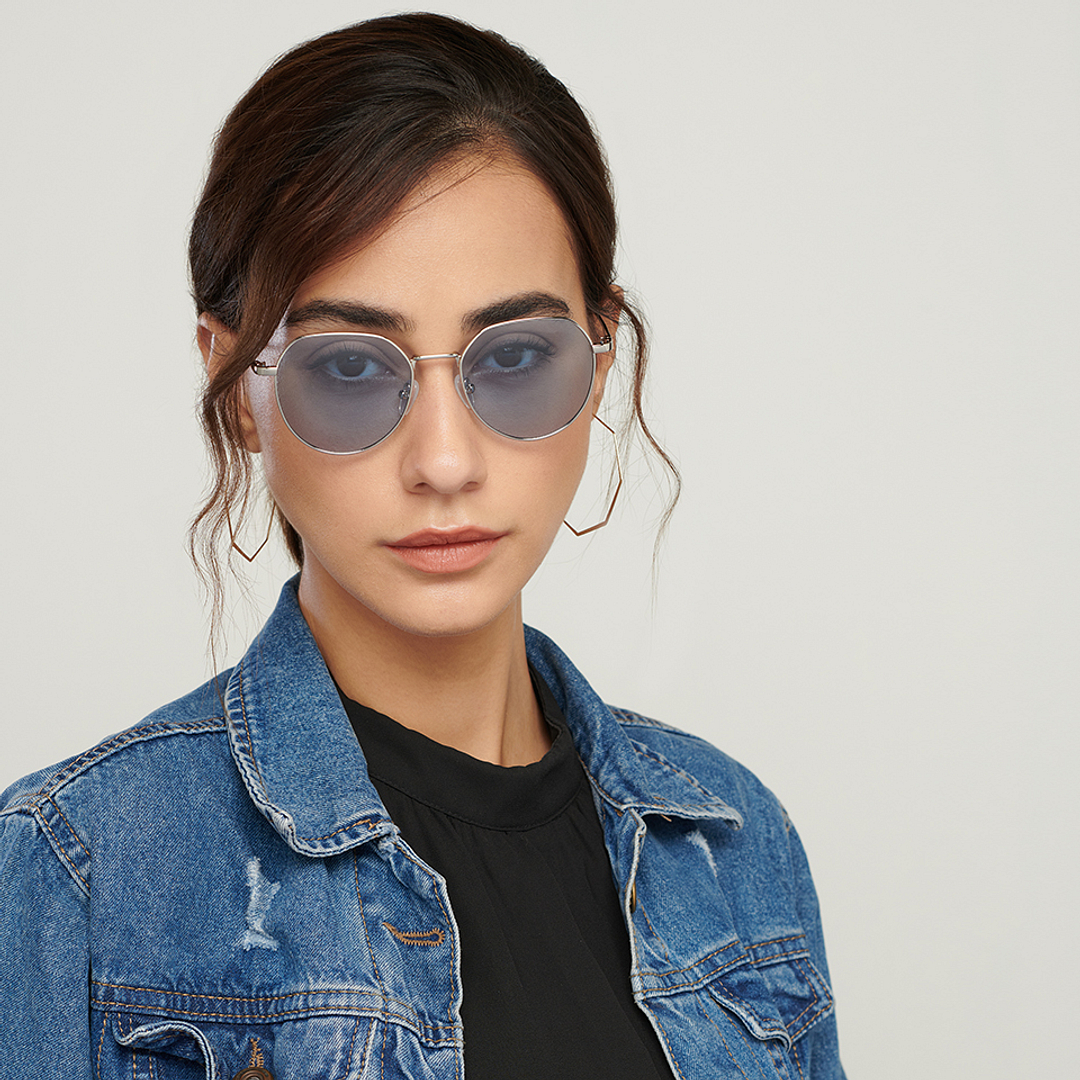 Vincent Chase Online Silver Full Rim Geometric left side