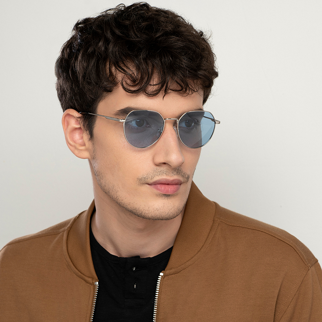 Vincent Chase Online Silver Full Rim Geometric left side