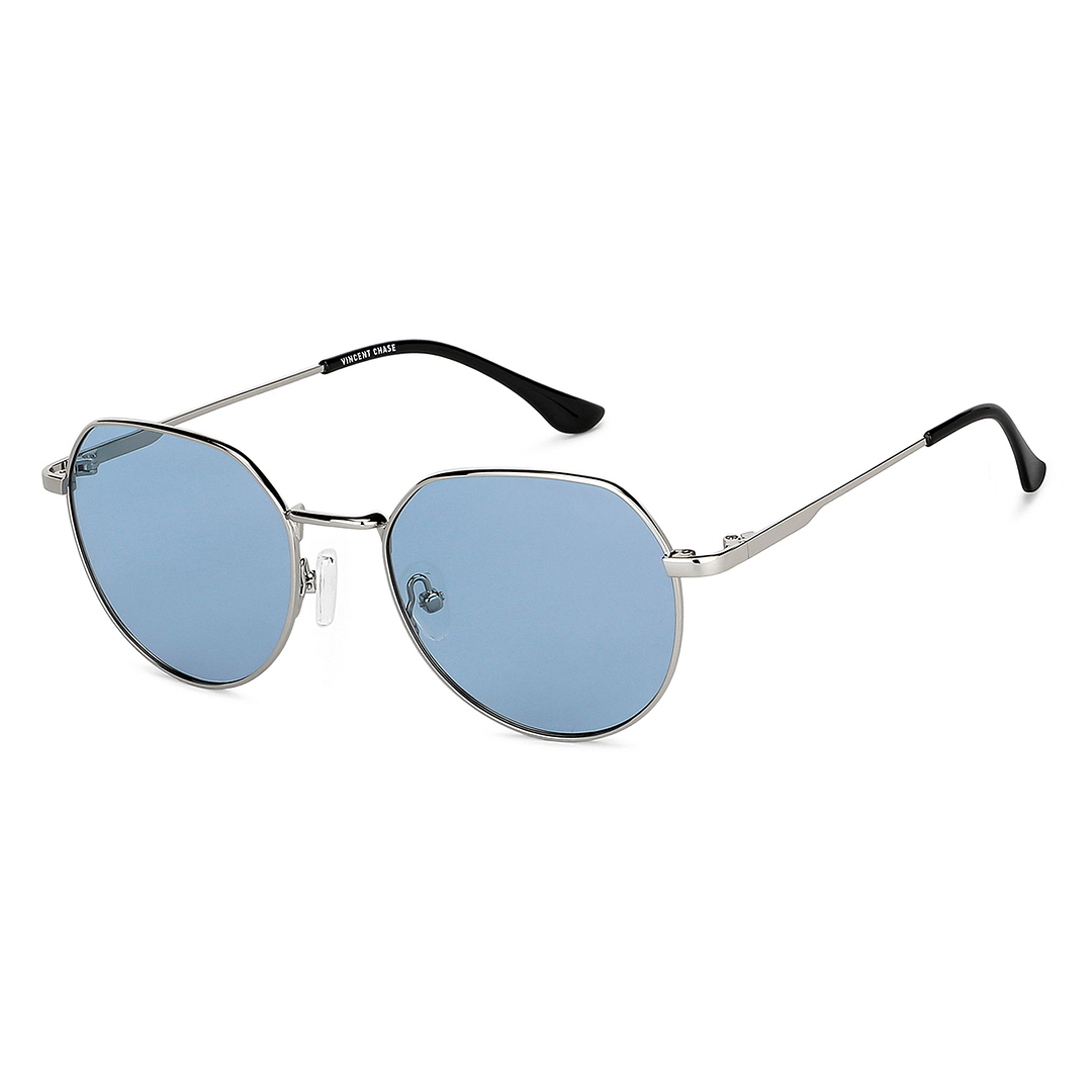 Vincent Chase Online Silver Full Rim Geometric left side