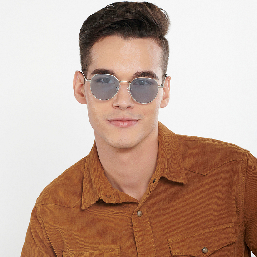Vincent Chase Online Silver Full Rim Geometric left side