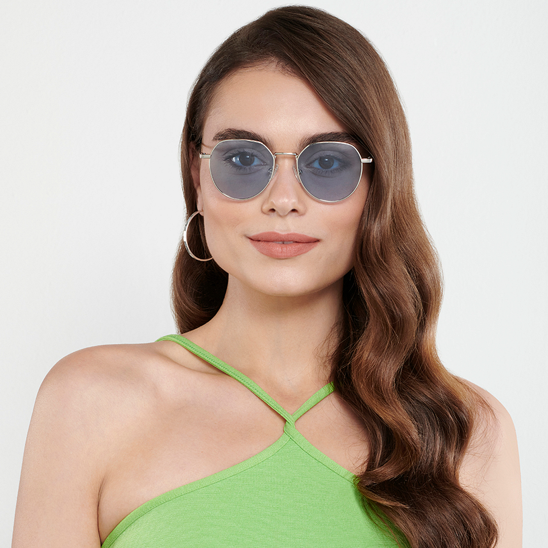 Vincent Chase Online Silver Full Rim Geometric left side
