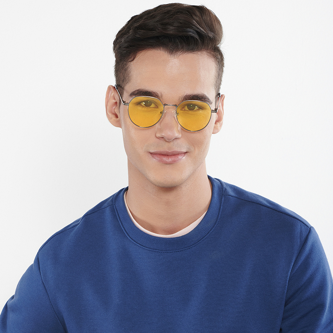 Vincent Chase Online Gunmetal Full Rim Geometric left side
