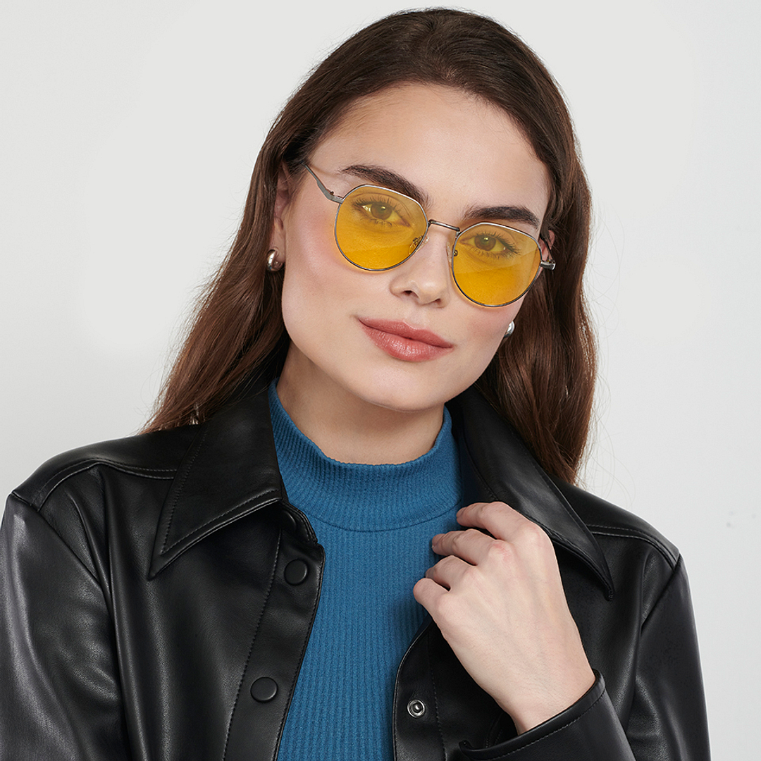 Vincent Chase Online Gunmetal Full Rim Geometric left side