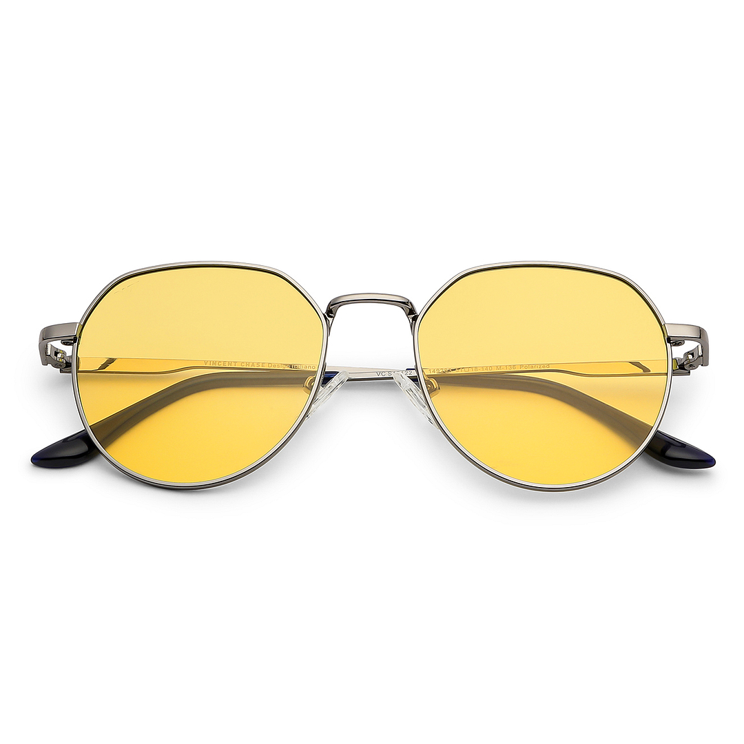 Vincent Chase Online Gunmetal Full Rim Geometric left side