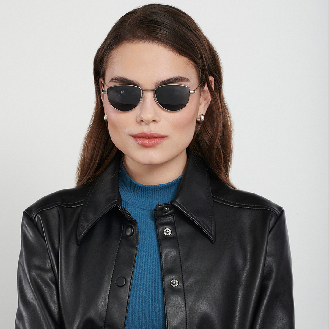 Vincent Chase Online Gunmetal Full Rim Cat Eye left side