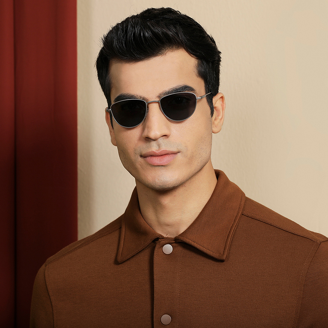 Vincent Chase Online Gunmetal Full Rim Cat Eye left side