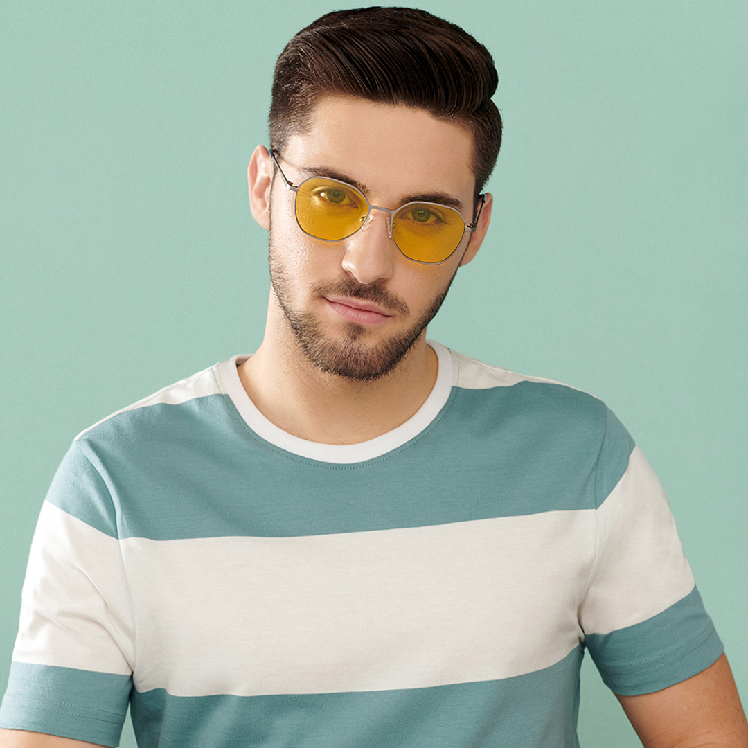 Vincent Chase Online Gunmetal Full Rim Geometric left side