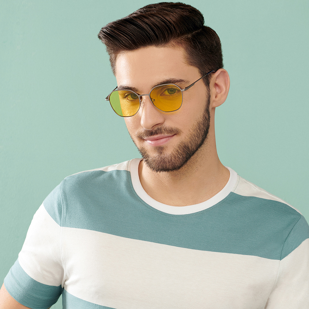 Vincent Chase Online Gunmetal Full Rim Geometric right side