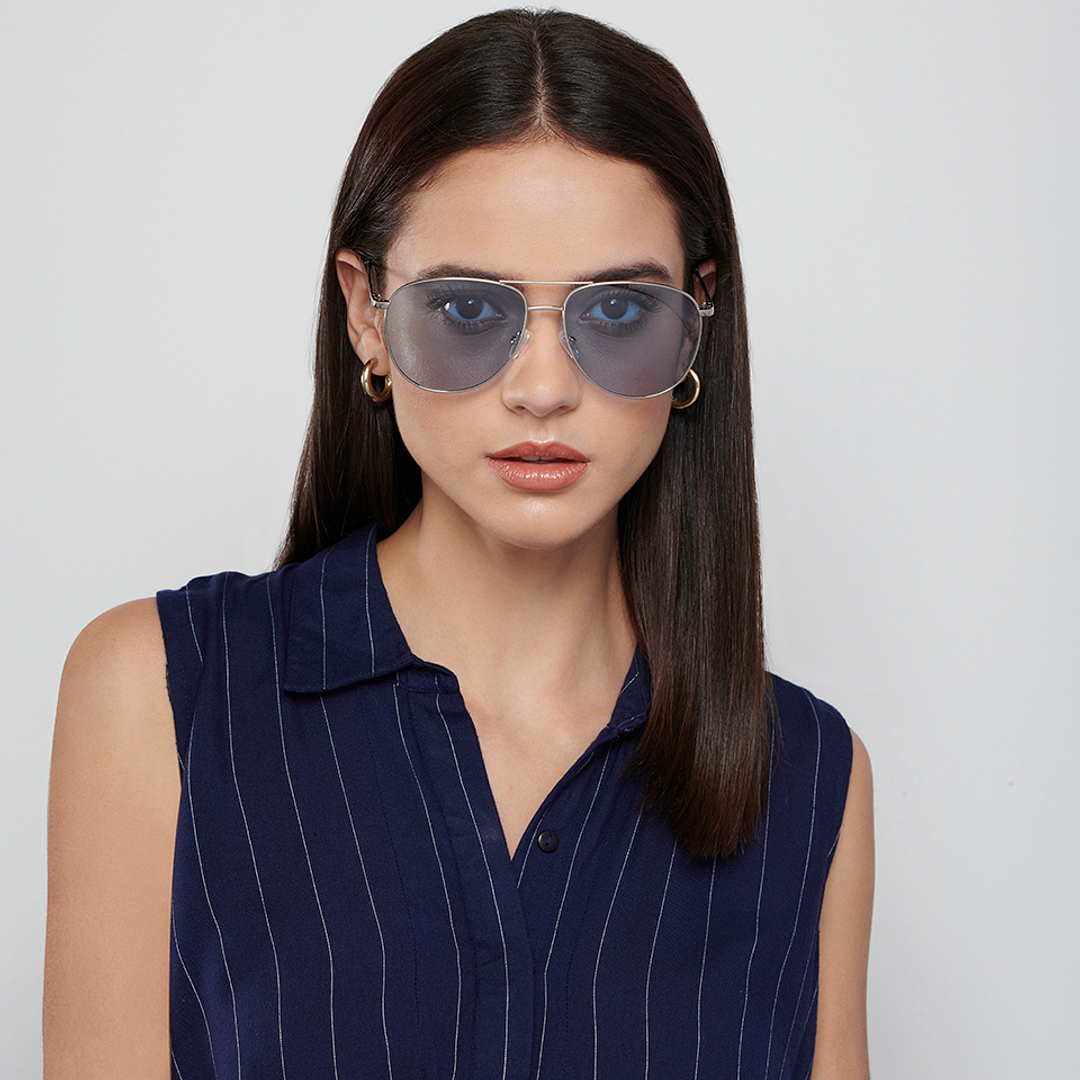 Vincent Chase Online Silver Full Rim Aviator left side