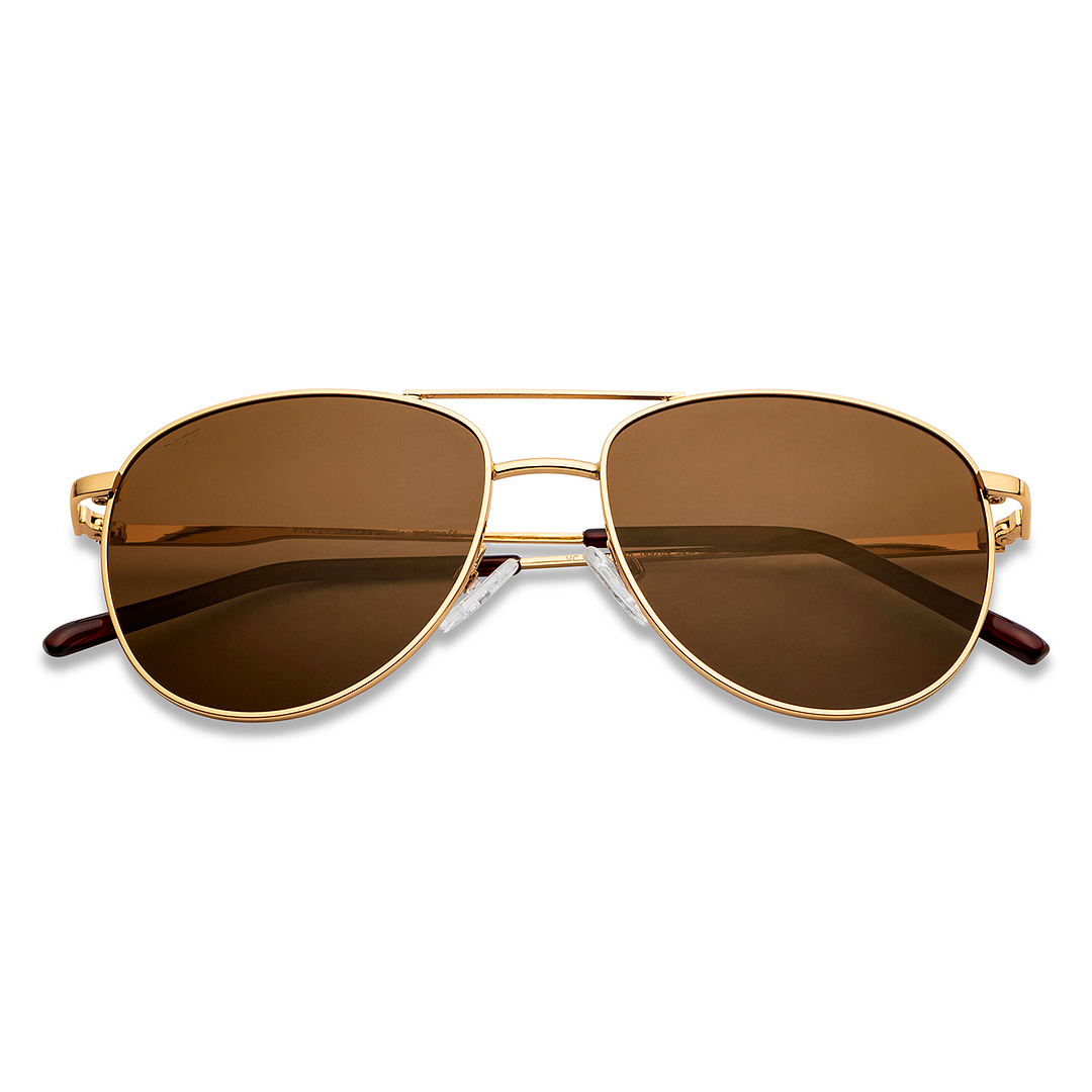Vincent Chase Online Gold Full Rim Aviator left side