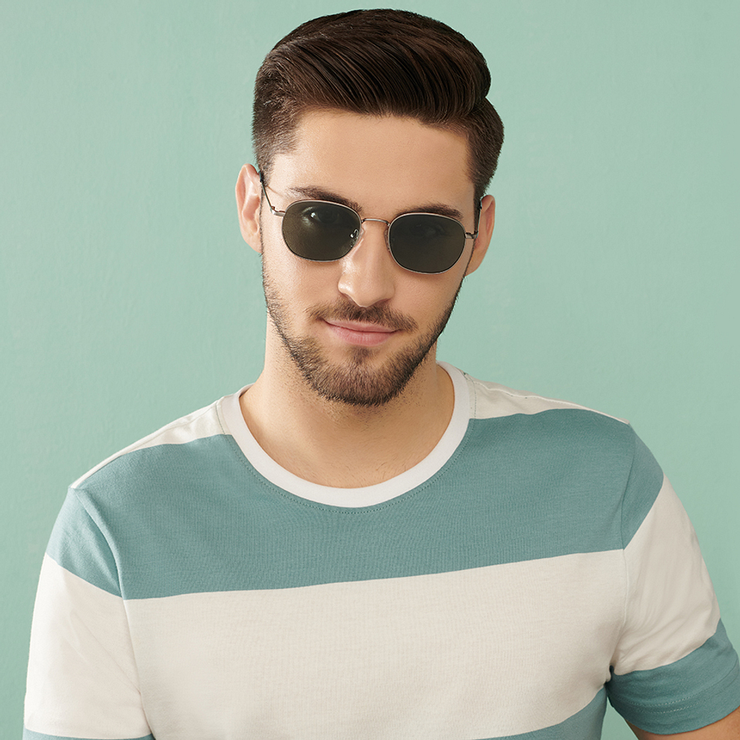 Vincent Chase Polarized Gunmetal Full Rim Round left side