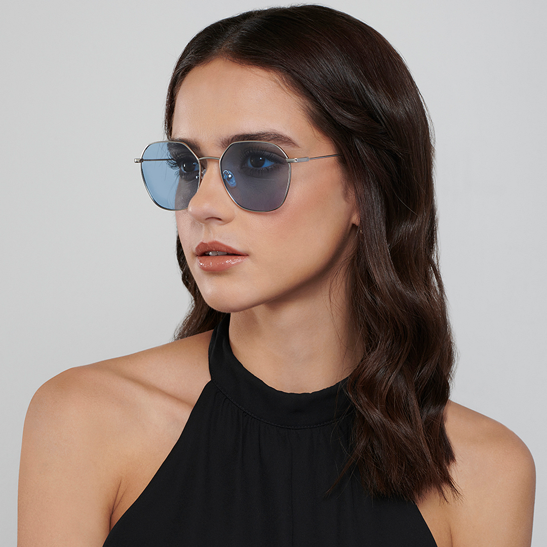 Vincent Chase Online Silver Full Rim Geometric left side
