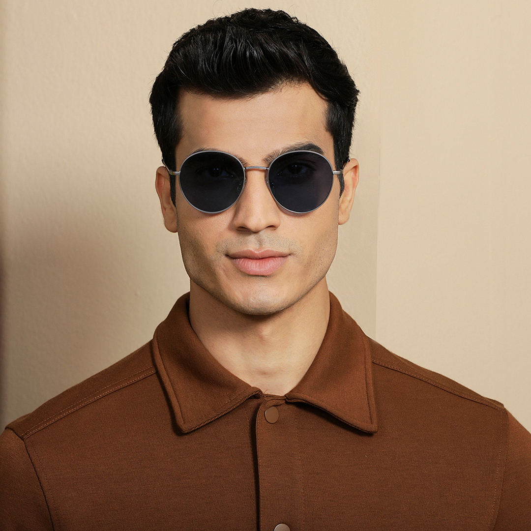 Vincent Chase Online Gunmetal Full Rim Round left side