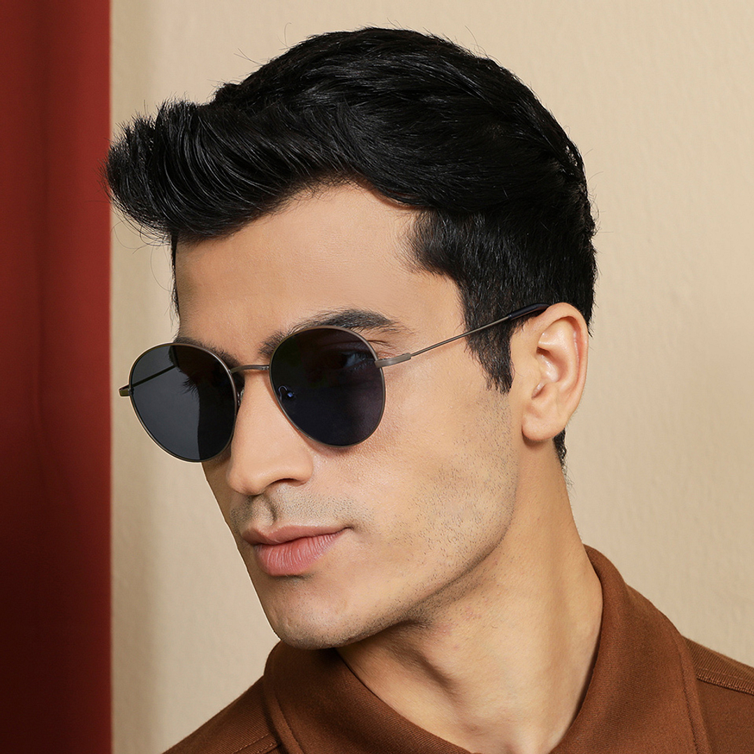 Vincent Chase Online Gunmetal Full Rim Round left side