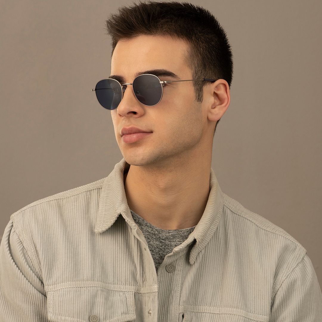 Vincent Chase Online Gunmetal Full Rim Round left side