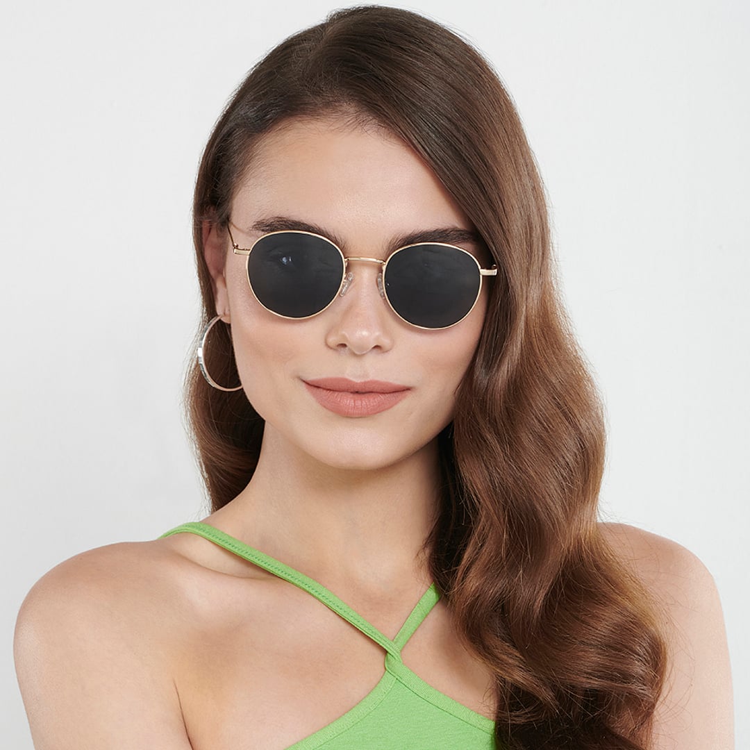 Vincent Chase Polarized Gold Full Rim Round left side