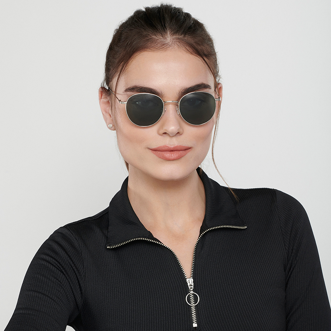 Vincent Chase Polarized Silver Full Rim Round left side