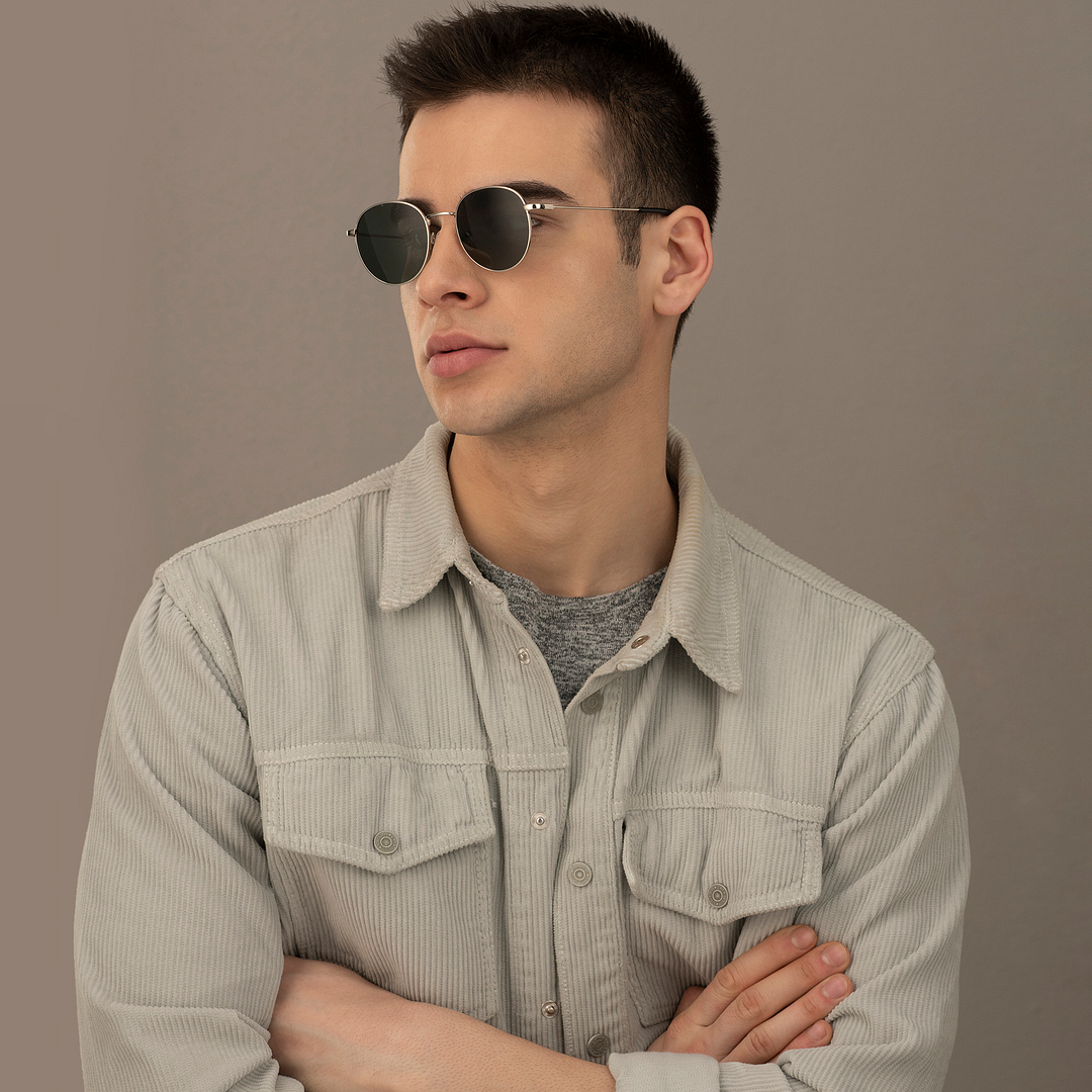 Vincent Chase Online Silver Full Rim Round left side