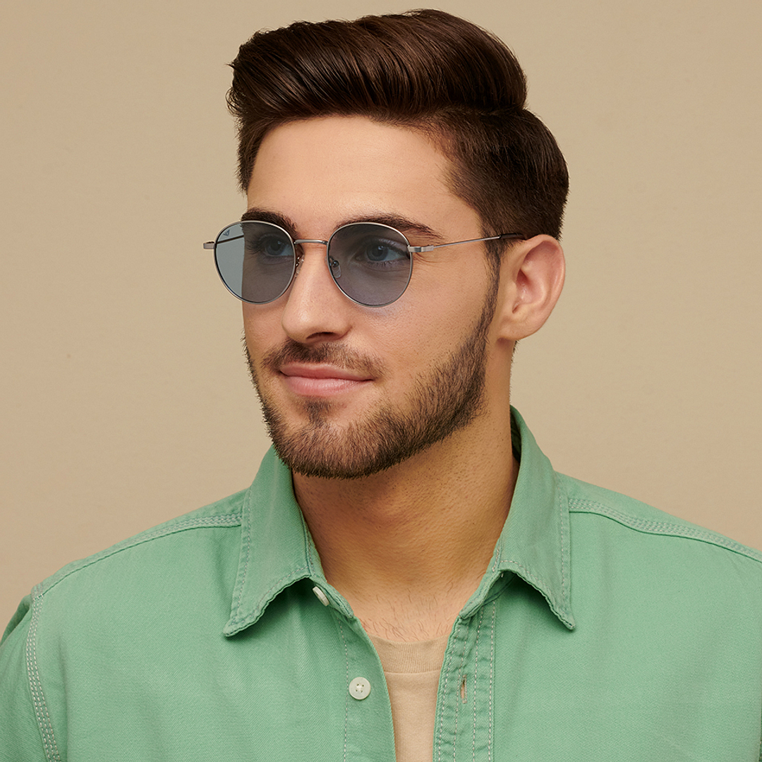 Vincent Chase Online Gunmetal Full Rim Round left side
