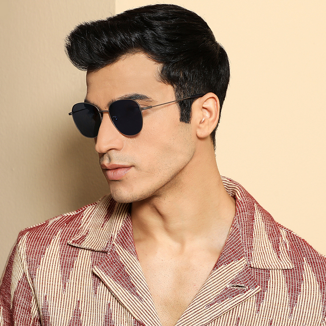 Vincent Chase Online Gunmetal Full Rim Round left side