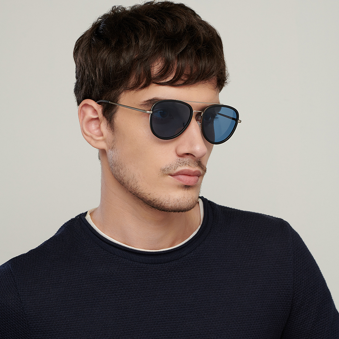 Vincent Chase Online Black Full Rim Aviator left side