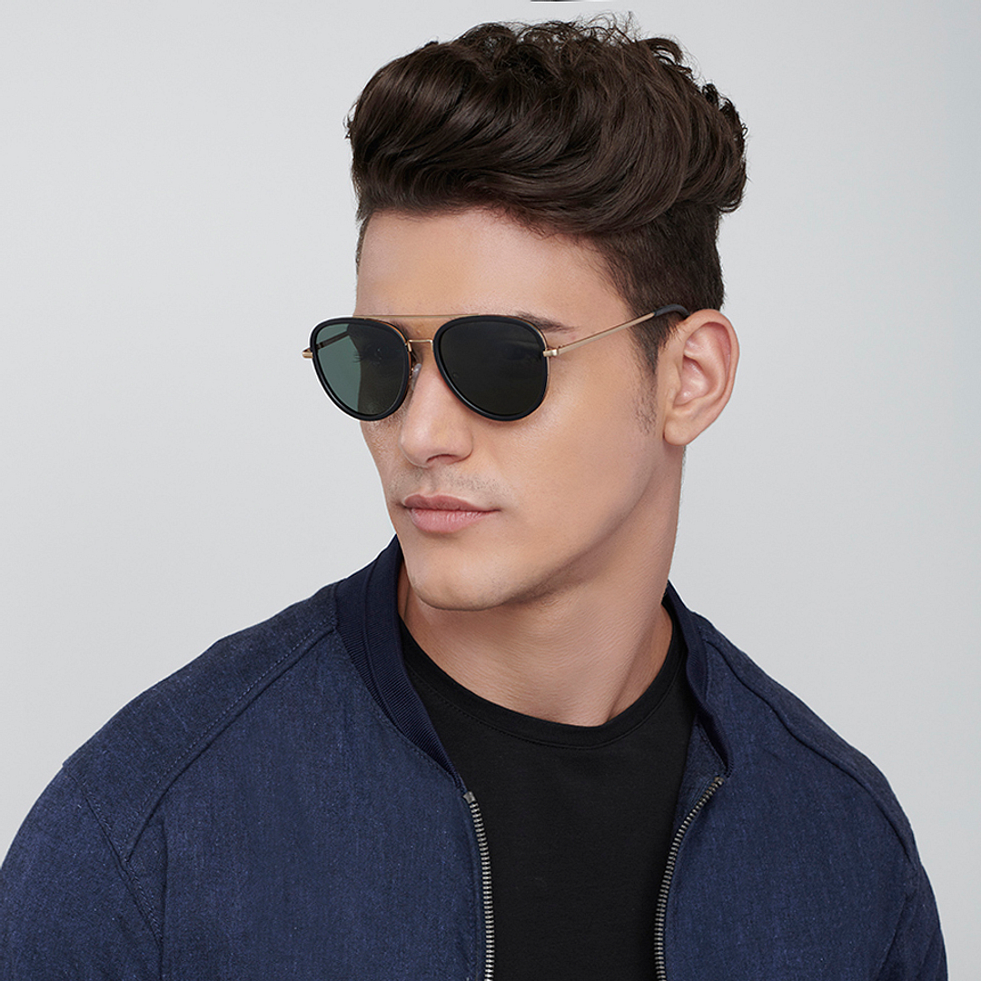 Vincent Chase Online Gold Full Rim Aviator left side
