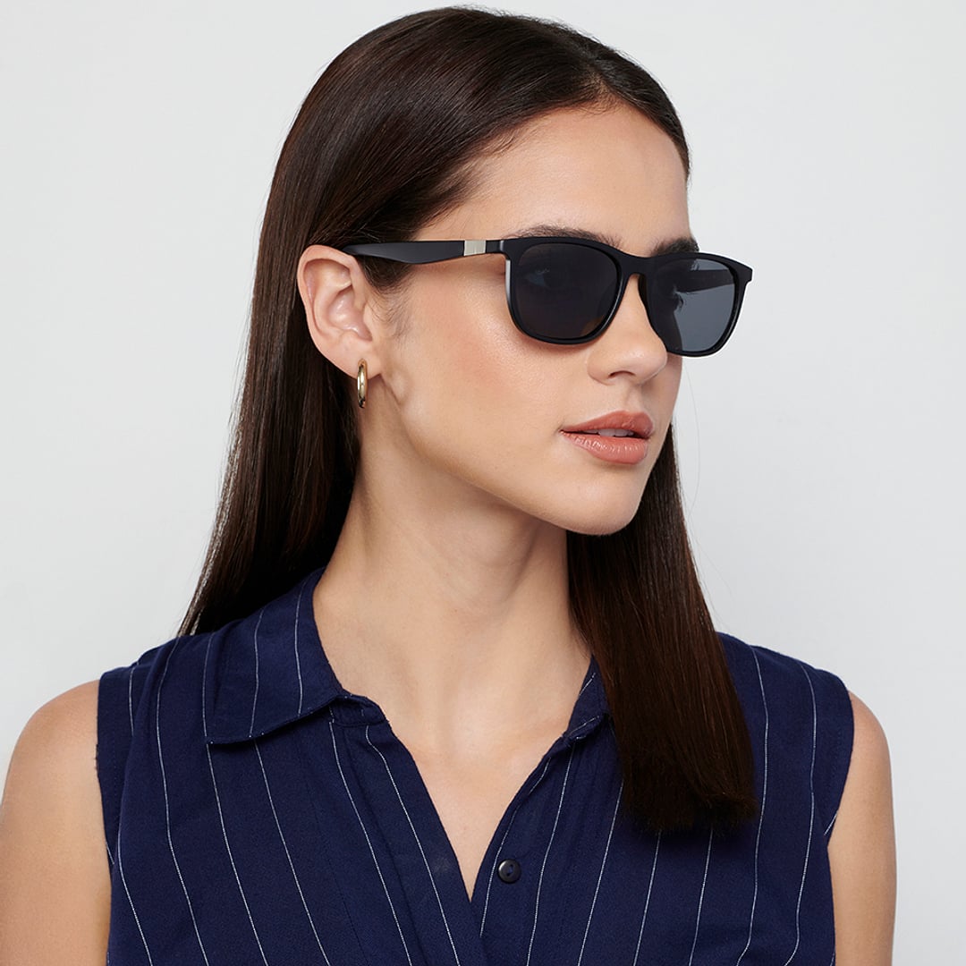 Vincent Chase Polarized Black Full Rim Rectangle left side