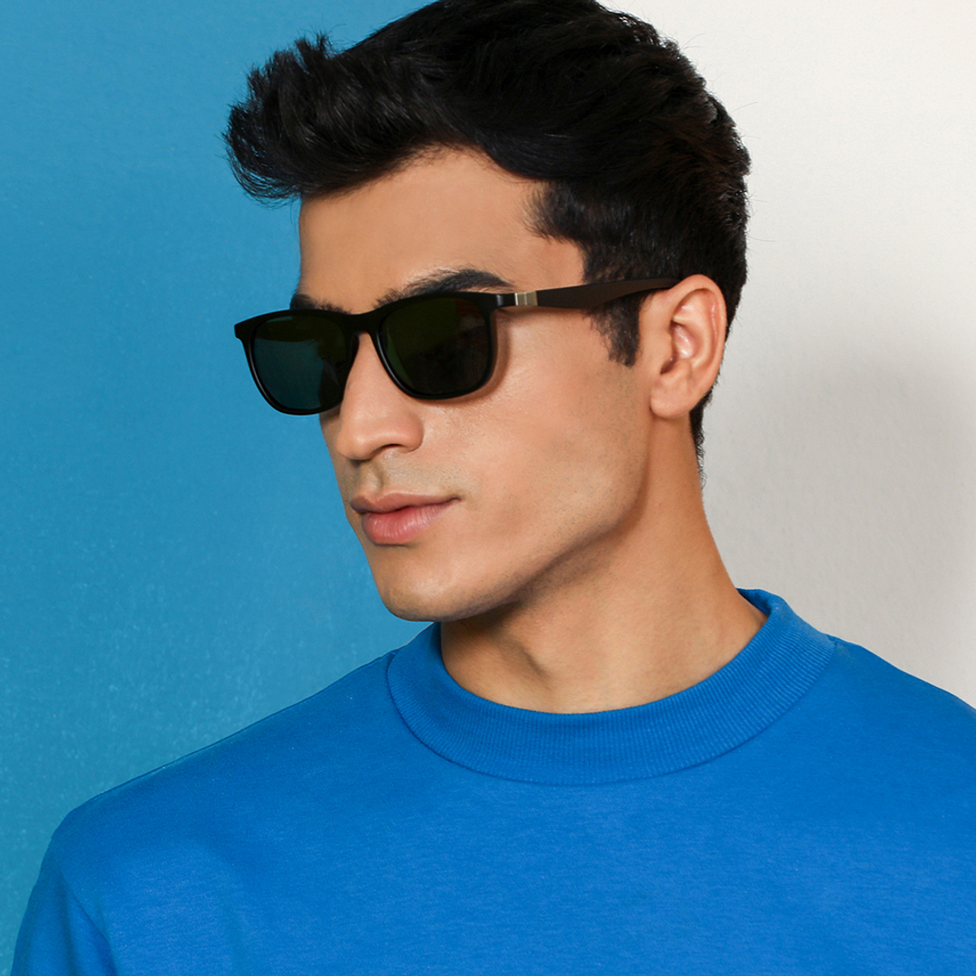 Vincent Chase Polarized Black Full Rim Square left side