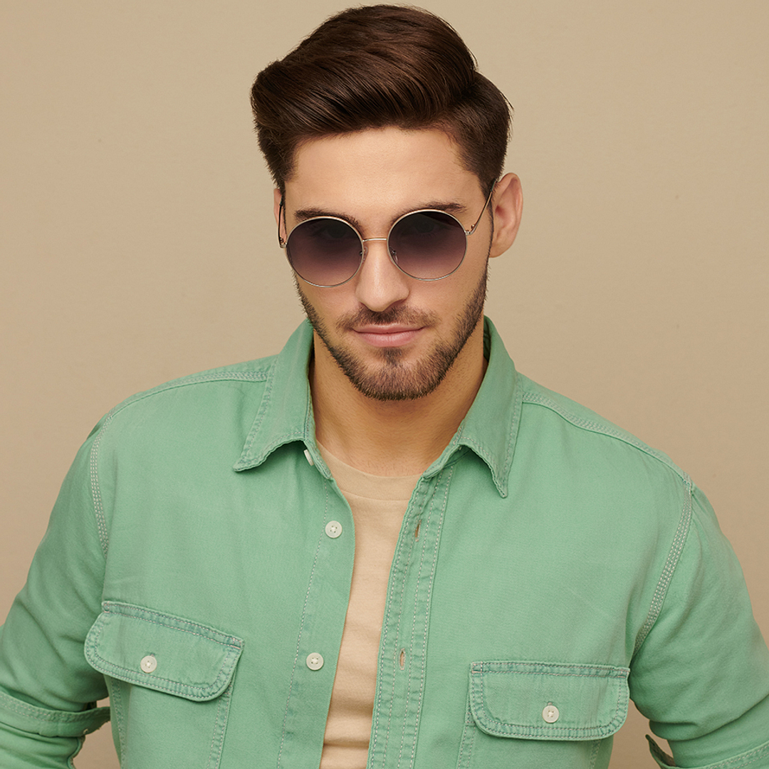 Vincent Chase Online Silver Full Rim Round left side