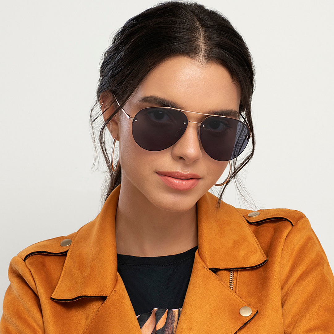 Vincent Chase Online Gold Half Rim Aviator right side