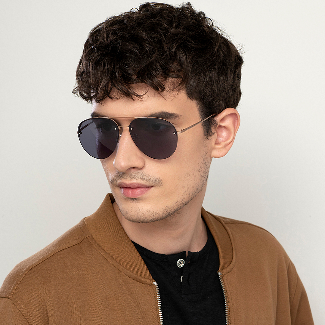 Vincent Chase Online Gold Half Rim Aviator right side