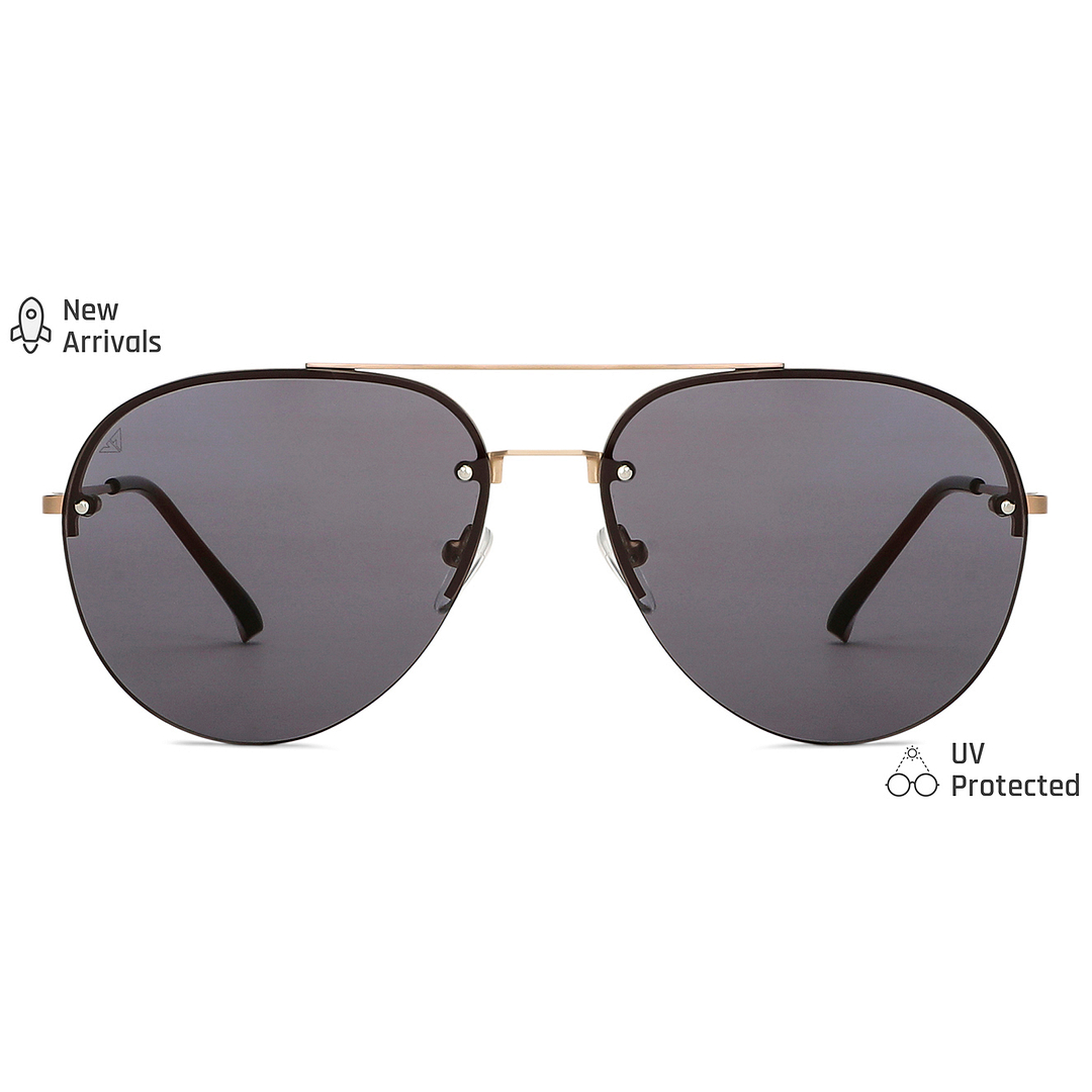 Vincent Chase Online Gold Half Rim Aviator left side