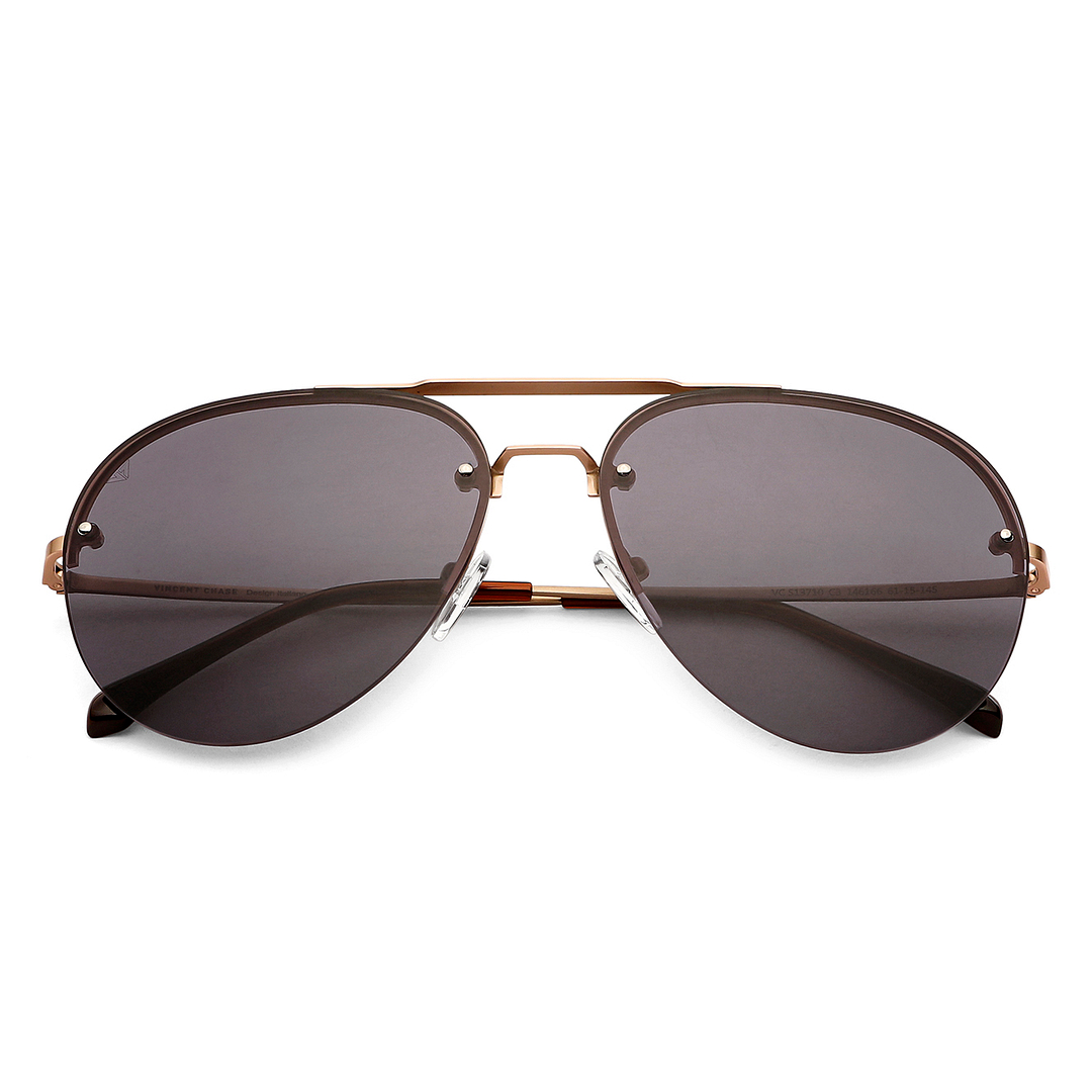 Vincent Chase Online Gold Half Rim Aviator left side